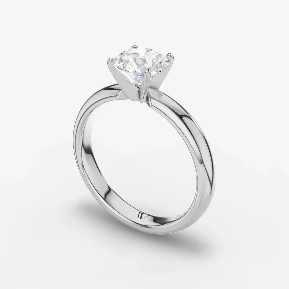 Certified 1 carat Lab Grown Diamond Round Cut Solitaire, Classic, Simple Engagement Ring in 14K White Gold-Sorrq
