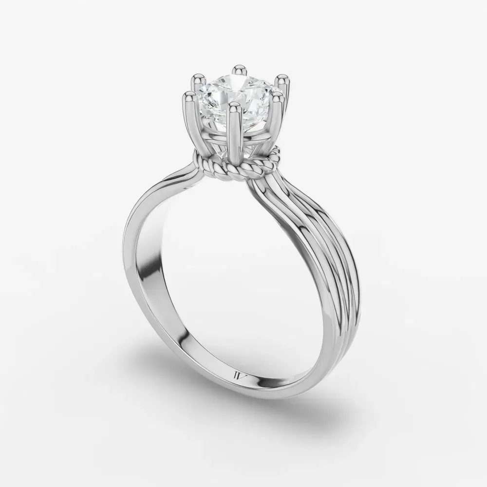 Certified 1 carat Lab Grown Diamond Cushion Cut Solitaire, Floating Engagement Ring in 14K White Gold-Celest