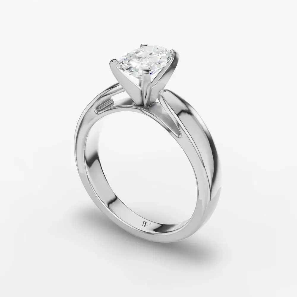 Certified 1 carat Lab Grown Diamond Oval Cut Solitaire, Cathedral Engagement Ring in Platinum-Arlo