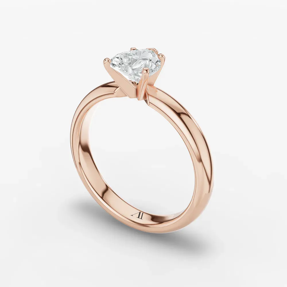 Certified 1 carat Lab Grown Diamond Heart Cut Solitaire, Classic, Simple Engagement Ring in 14K Rose Gold-Sorrq