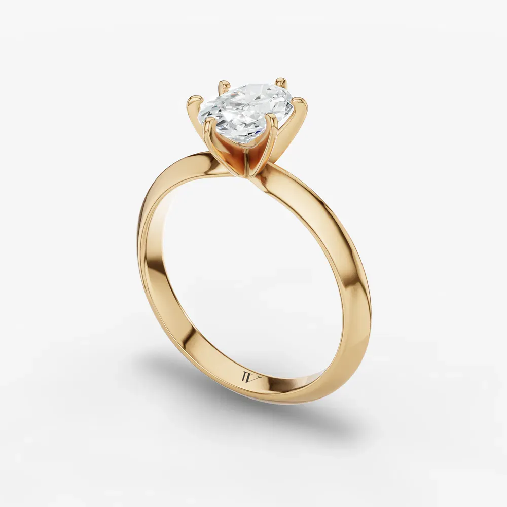 Certified 1 carat Lab Grown Diamond Oval Cut Solitaire, Classic, Simple Engagement Ring in 18K Yellow Gold-Aurori