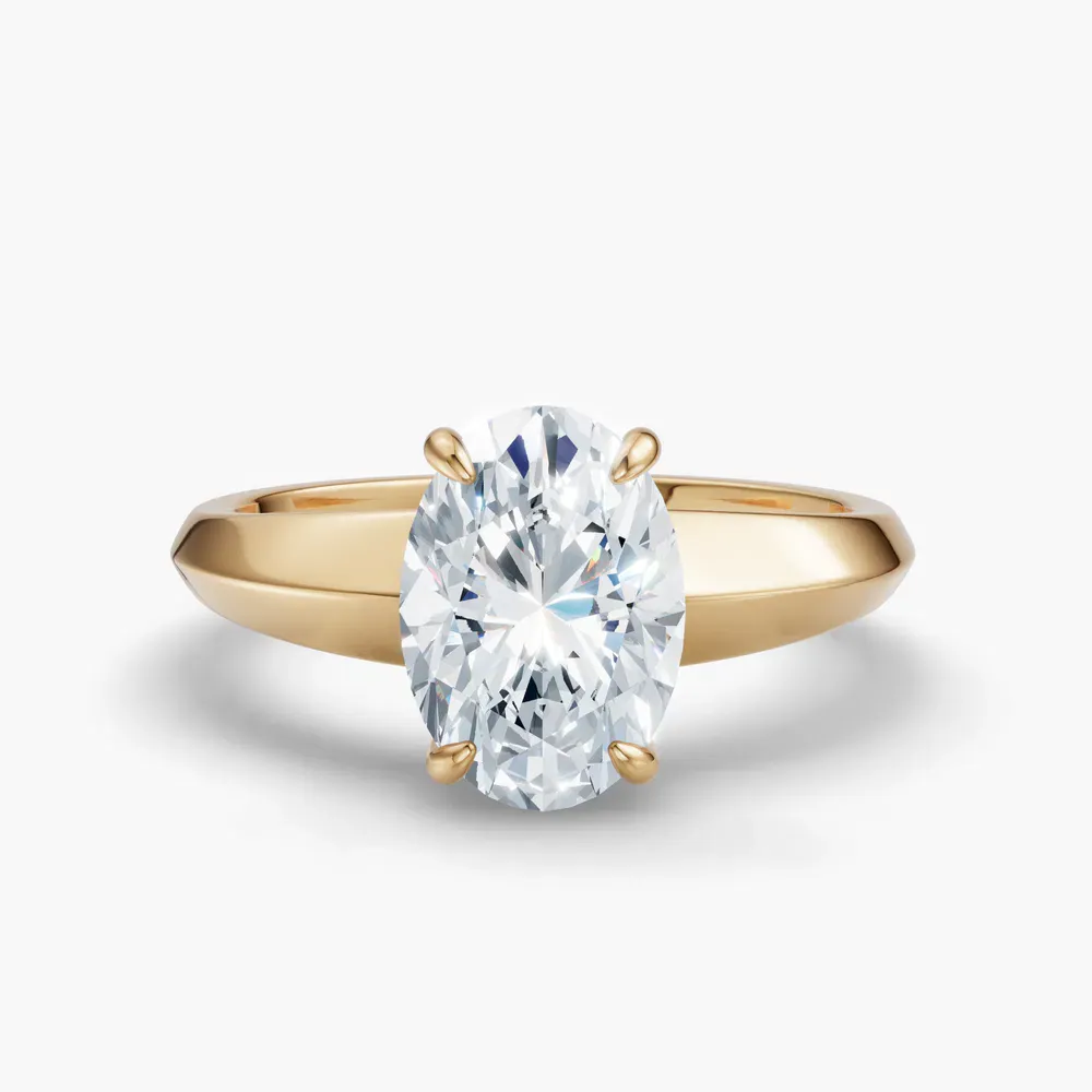 Certified 1 carat Lab Grown Diamond Oval Cut Solitaire, Classic, Simple Engagement Ring in 14K Yellow Gold-Jynx