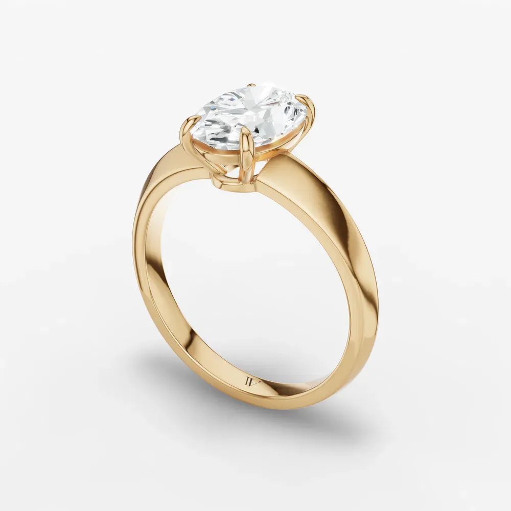 Certified 1 carat Lab Grown Diamond Oval Cut Solitaire, Classic, Simple Engagement Ring in 14K Yellow Gold-Jynx